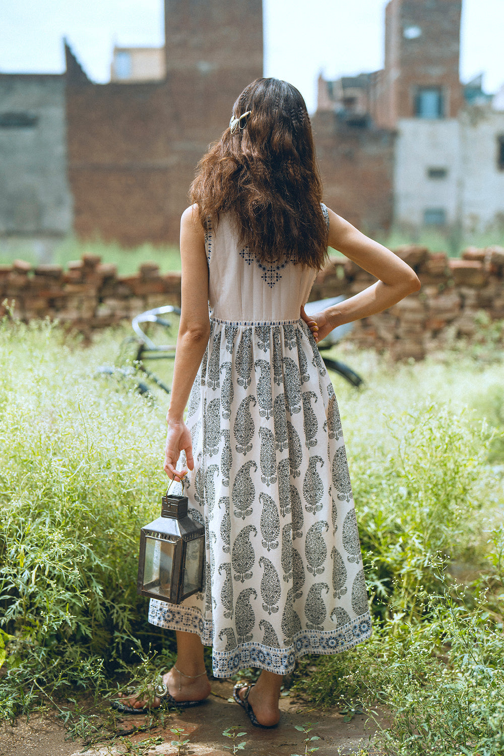 Sleeveless Geometric & Paisley Dress - Image 8