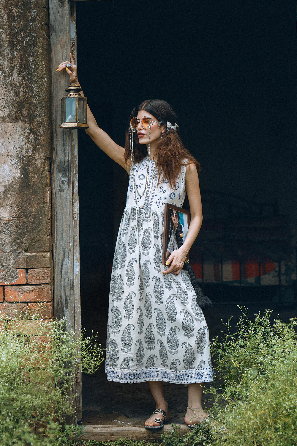Sleeveless Geometric & Paisley Dress - Image 7